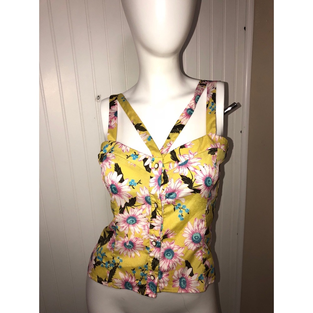 PaulnKC Strappy  Floral Top